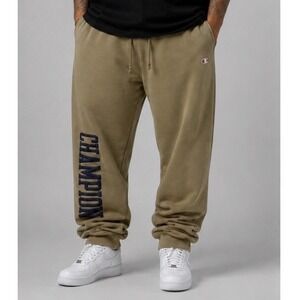 Champion Reverse Weave Sweatpants Mens 3XL Tan Brown Spellout Logo Streetwear